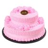 Artificial Double-layer Cake Simulation Pink Rose Birthday Cake Food Model Party Decoration Replica Prop ; 10 inches