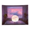 Purple Warm Clouds Wall Art Backdrop Tapestry Bedroom Dorm Bedside Wall Fake Window Tapestry Decor,59x51 inch