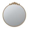 30x32" Classic Design Mirror with Round Shape and Baroque Inspired Frame for Bathroom, Entryway Console Lean Against Wall