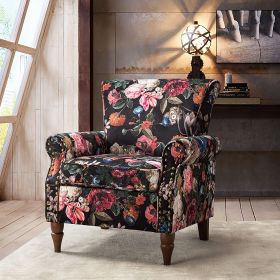 Phegia Armchair with Nailhead Trim and Turned Legs