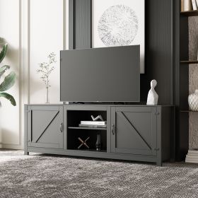 MDF TV stand with storage cabinet; Black