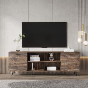 TV Stand 2 side cabinets & 1 shelf Large Storage Cabinet for Living Room Bedroom; Espresso