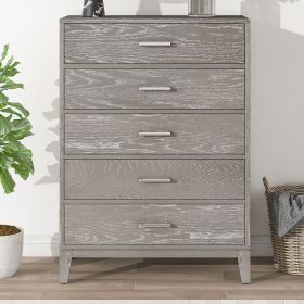 Modern Concise Style Solid wood Grey grain Five-Drawer Chest