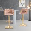 COOLMORE Vintage Bar Stools with Back and Footrest Counter Height Dining Chairs