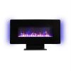 36 Inch Curved Front Electric Fireplace; Freestanding or Wall Mounted Electric Fireplace with Adjustable Flame Color & Remote Control