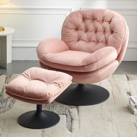 Swivel Leisure chair lounge chair velvet pink color