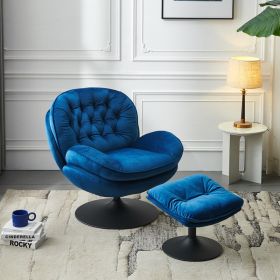 Swivel Leisure chair lounge chair velvet blue color