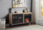 Gamaliel Fireplace in Oak &amp; Espresso Finish AC00849