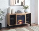 Gamaliel Fireplace in Oak &amp; Espresso Finish AC00848