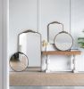 30x32" Classic Design Mirror with Round Shape and Baroque Inspired Frame for Bathroom, Entryway Console Lean Against Wall