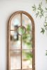 24x79" Half-Round Elongated Mirror with Decorative Window Look Classic Architecture Style Solid Fir Wood Interior Decor