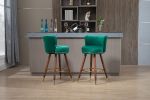 COOLMORE Counter Height Bar Stools Set of 2 for Kitchen Counter Solid Wood Legs with a fixed height of 360 degrees