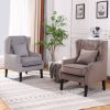 Vanbow.Modern chair with backrest; Bedroom; Living room; Reading chair(Brown)