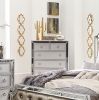 Modern Traditional Style 1pc Bedroom Chest of Drawers Embossed Textural Fronts Silver Finish