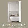 30x20 inch LED Bathroom Medicine Cabinet Surface Mounted Cabinets With Lighted Mirror White Right Open