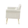 OFF WHITE velvet armchair with metal legs