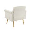 OFF WHITE velvet armchair with metal legs