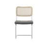 Set of 2; Leather Dining Chair with High-Density Sponge; Rattan Chair for Dining room; Living room; Bedroom; Gray