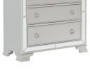 Modern Traditional Style 1pc Bedroom Chest of Drawers Embossed Textural Fronts Silver Finish