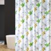 Yellow Green Flower PEVA Bathroom Waterproof Shower Curtain Bathroom Hanging Curtain Toilet Door Curtain Partition Curtain, 71x71inch