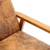 Leisure Chair with Solid Wood Armrest and Feet; Mid-Century Modern Accent chair; for Living Room Bedroom Studio chair