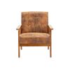 Leisure Chair with Solid Wood Armrest and Feet; Mid-Century Modern Accent chair; for Living Room Bedroom Studio chair