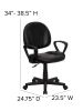 Mid-Back Black Leather Ergonomic Task Chair with Arms [BT-688-BK-A-GG]