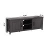 TV Stand Storage Media Console Entertainment Center; Tradition Black; with doors