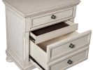 Transitional Wire-Brushed White Finish 1pc Nightstand with Hidden Drawer Bun Feet Classic Bedroom Furniture