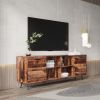 TV Stands 2 side cabinets & 1 shelf Large Storage Cabinet for Living Room Bedroom; Walnut