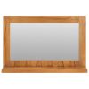 Wall Mirror with Shelf 23.6"x4.7"x15.7" Solid Teak Wood