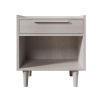 Modern Style Manufactured Wood One-Drawer Nightstand Side Table with Solid Wood Legs; Stone Gray