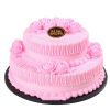 Artificial Double-layer Cake Simulation Pink Rose Birthday Cake Food Model Party Decoration Replica Prop ; 10 inches