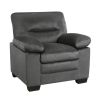 Modern Sleek Design Living Room Furniture 1pc Chair Dark Gray Fabric Upholstered Comfortable Plush Seating