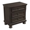 Transitional Design Nightstand Grayish Brown Finish Two Dovetail Drawers Bun Feet Wooden Furniture