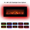 42 Inches Wall-Mounted Electronic Fireplace,10 Colors Backlight, CSA Certification, Black RT