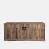 Particleboard TV stand with storage cabinet; Antique Espresso