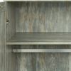 MDF Wardrobe cabinet with Large Storage Space 1 drawer 1 Partitions & 1 Clothes Rail Bedroom; Grey