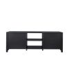 MDF TV stand with storage cabinet; Black