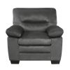 Modern Sleek Design Living Room Furniture 1pc Chair Dark Gray Fabric Upholstered Comfortable Plush Seating