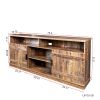 Particleboard TV stand with storage cabinet; Antique Espresso