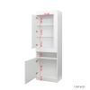 Home & Office Side cabinets with Storage LED Shelving Drawers Black