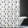 Black White Raindrops PEVA Bathroom Waterproof Shower Curtain Bathroom Hanging Curtain Door Curtain, 71x71inch