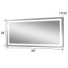 60 in. W x 28 in. H Rectangular Frameless LED Light Wall Vertical/Horizontal Bathroom Vanity Mirror with no Plug