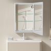 30x20 inch LED Bathroom Medicine Cabinet Surface Mounted Cabinets With Lighted Mirror White Right Open