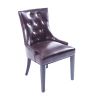 Dark Brown Bounded leather Dinng Chair Living Room Chair (2 pcs set)