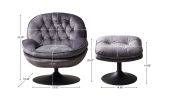 Swivel Leisure chair lounge chair velvet grey color