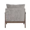 Mid-Century Modern Velvet Accent Chair; Leisure Chair with Solid Wood and Thick Seat Cushion for Living Room; Bedroom; Studio; Grey