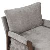 Mid-Century Modern Velvet Accent Chair; Leisure Chair with Solid Wood and Thick Seat Cushion for Living Room; Bedroom; Studio; Grey