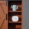 Wood wall-mounted storage cabinet; 5-layer toilet bathroom storage cabinet; multifunctional cabinet with adjustable door; chocolate brown